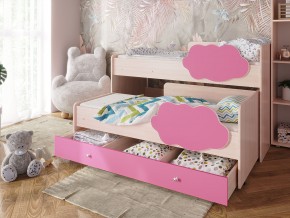 Кровать Соник с ящиком млечный дуб-розовый в Сысерти - sysert.magazinmebel.ru | фото