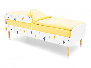 Кровать Stumpa Классика с бортиком рисунок Треугольники желтый, синий в Сысерти - sysert.magazinmebel.ru | фото - изображение 1