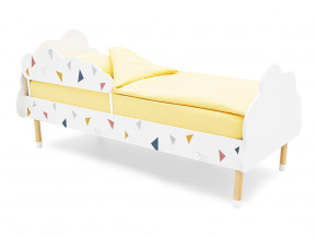Кровать Stumpa Облако бортик, рисунок Треугольники желтый, синий, розовый в Сысерти - sysert.magazinmebel.ru | фото
