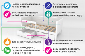 Кровать-тахта Svogen мягкая с ящиками и бортиком с фото белый/зверята в Сысерти - sysert.magazinmebel.ru | фото - изображение 2