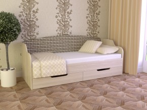 Кровать Юниор Тип 2 Микровелюр-плетенка светлая 800х1600 в Сысерти - sysert.magazinmebel.ru | фото