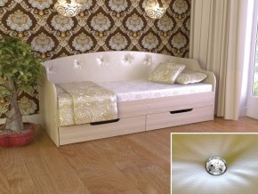 Кровать Юниор Тип 2 шимо светлый/белый перламутр 800х1600 в Сысерти - sysert.magazinmebel.ru | фото