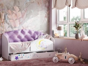 Кровать Звездочка с бортиком Белый-фиолетовый в Сысерти - sysert.magazinmebel.ru | фото - изображение 1