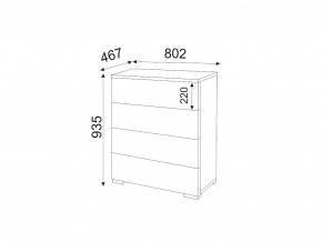 М05 (ручка брусок) Комод (4 ящика) в Сысерти - sysert.magazinmebel.ru | фото