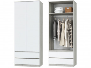 Шкаф для одежды 2х дверный с ящиками Лори дуб серый, белый в Сысерти - sysert.magazinmebel.ru | фото