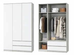 Шкаф для одежды трехдверный Лори дуб серый, белый в Сысерти - sysert.magazinmebel.ru | фото