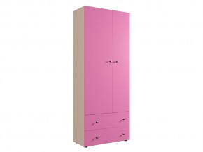 Шкаф ДМ 800 с 2 ящиками дуб млечный-розовый в Сысерти - sysert.magazinmebel.ru | фото