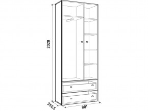 Шкаф ДМ 800 с 2 ящиками Ясень Шимо в Сысерти - sysert.magazinmebel.ru | фото - изображение 3