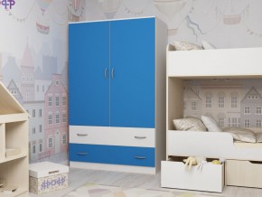 Шкаф двухстворчатый белый-голубой в Сысерти - sysert.magazinmebel.ru | фото