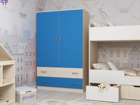 Шкаф двухстворчатый дуб молочный-голубой в Сысерти - sysert.magazinmebel.ru | фото