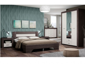Спальня Квадро 2 Анкор темный/анкор белый в Сысерти - sysert.magazinmebel.ru | фото - изображение 1