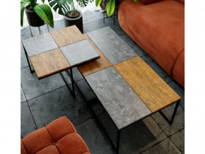Стол журнальный Фьюжн квадро Дуб американский/серый бетон в Сысерти - sysert.magazinmebel.ru | фото - изображение 3
