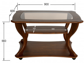 Стол журнальный Маэстро со стеклом СЖС-02 орех в Сысерти - sysert.magazinmebel.ru | фото - изображение 2