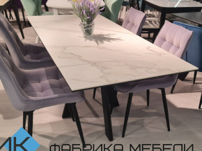 Стол SKM 120 керамика белый мрамор/подстолье черное в Сысерти - sysert.magazinmebel.ru | фото - изображение 2
